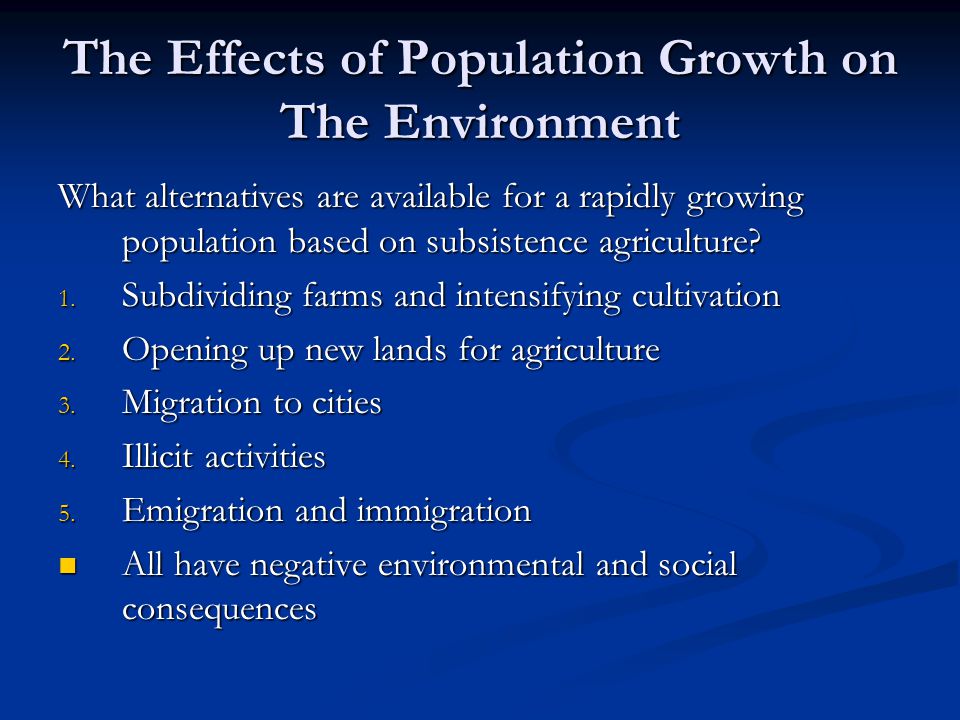 12 Main Consequences of Population Growth